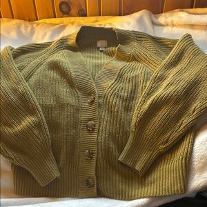 a new day Olive Green Button-Front Knit Cardigan